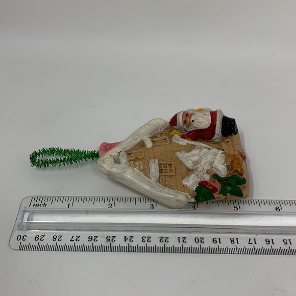 Vintage cottage Santa & elf Christmas tree ornament decoration - Picture 8 of 16